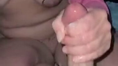 Stroking a full load out of his cock