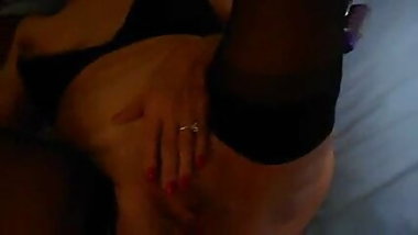 Stimulating her big clit drives her crazy