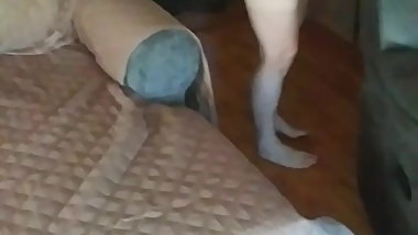 breaking in new place with wife posing