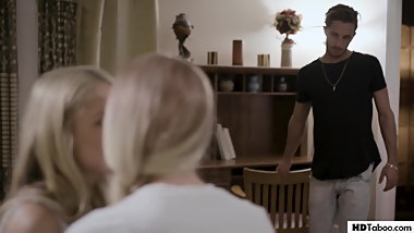Stepmom and college girl tricked into a taboo affair