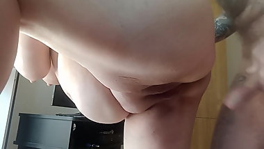 I fuck a bitch with a big pussy doggystyle and cum in it 3