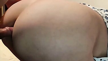 Slut wife loves anal in her big ass and asks for cum in the ass