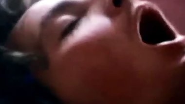 Brunette Woman Plays At Night And Feels The Moment