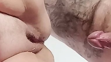 fat woman enjoys sex in her meaty pussy