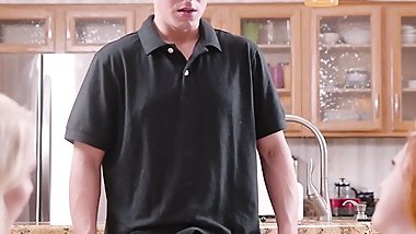 Stepmom Says, We'll show him our tits, he'll get excited and probably blow his load just from looking at us