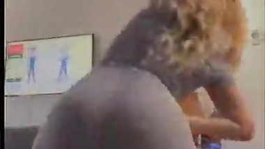 My step mom exercising